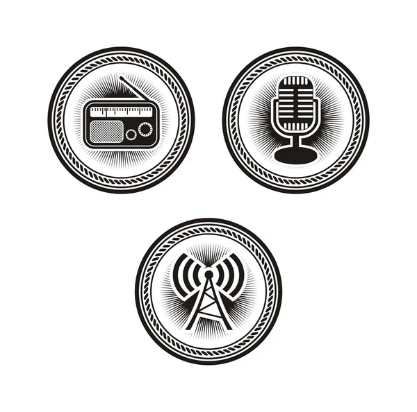 Distintivos de rádio —  Vetores de Stock