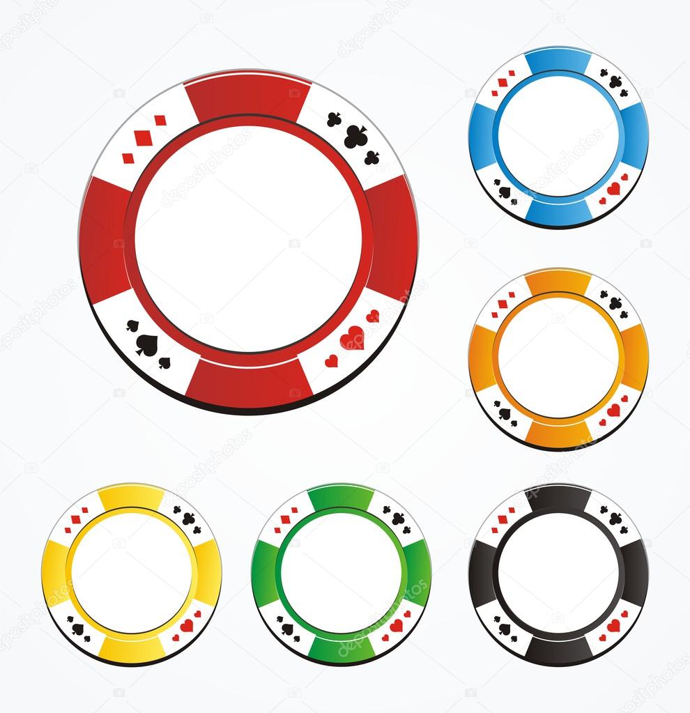 Blank poker chips vector