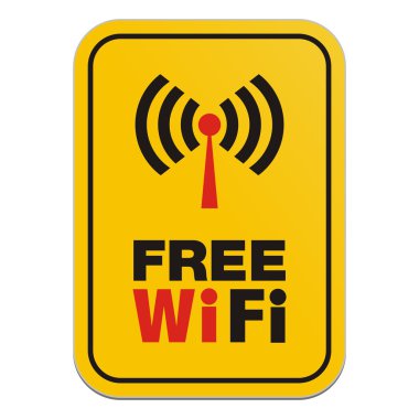 Ücretsiz Wi-Fi sarı işareti