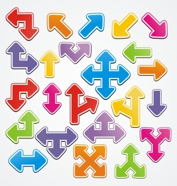 collorful ok ile beyaz şerit