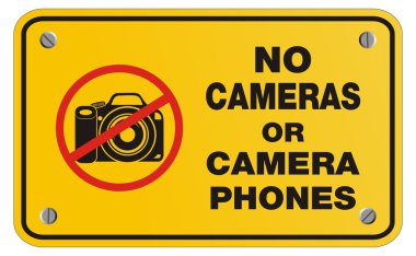 fotoğraf makinesi veya kamera yok sarı işareti - dikdörtgen telefonları