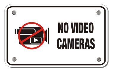 No video cameras rectangle sign clipart
