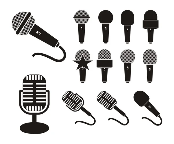 Mikrofon silueta — Stockový vektor