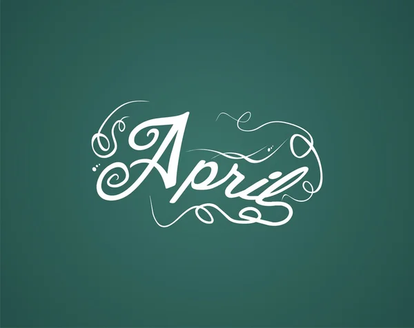 April hand lettering — Stock Vector