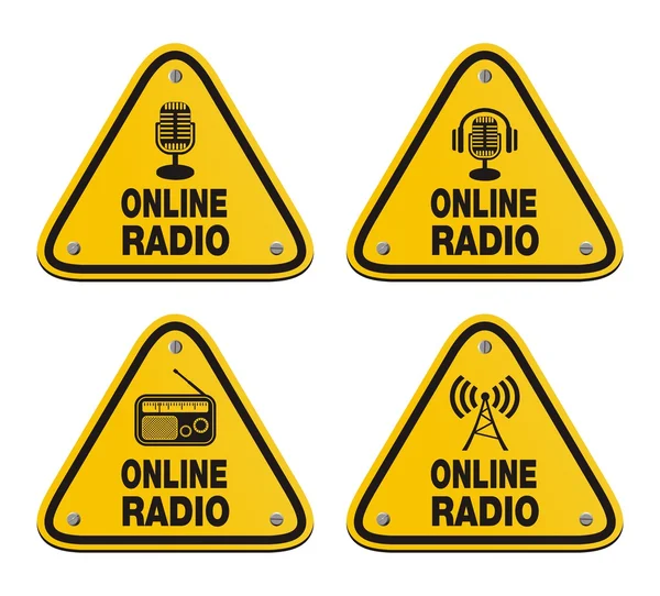 Señales de triángulo de radio en línea — Archivo Imágenes Vectoriales