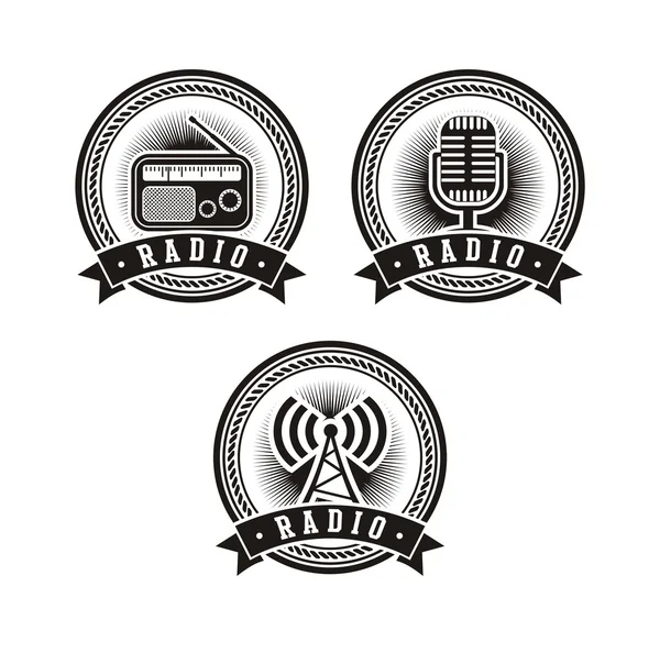 Ensemble de badges radio — Image vectorielle