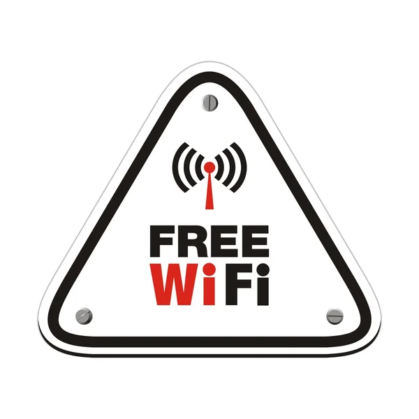 Wifi gratuit - triangle blanc — Image vectorielle