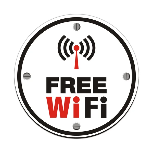 Wi-Fi gratuito cerchio bianco — Vettoriale Stock