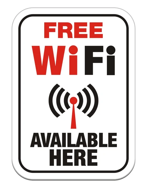 Δωρεάν wi-fi διαθέσιμες εδώ σημάδι — 图库矢量图片