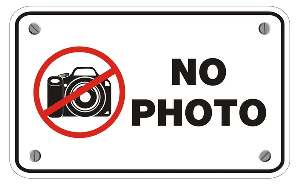 No photo sign - rectangle sign — Stock Vector