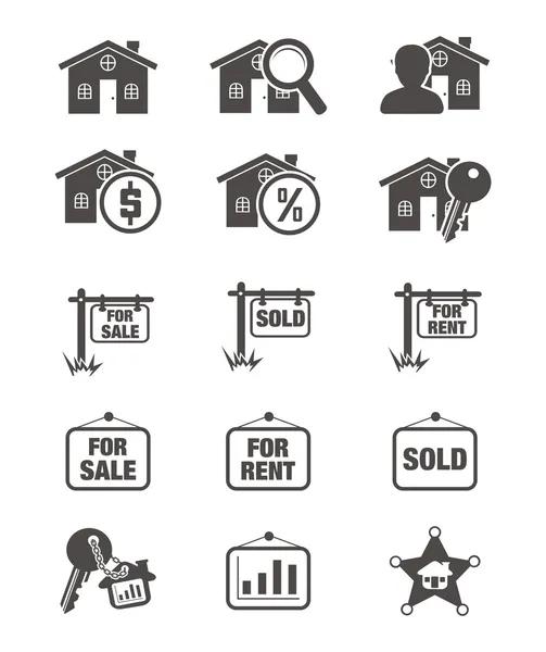 Icono de silueta inmobiliaria — Archivo Imágenes Vectoriales