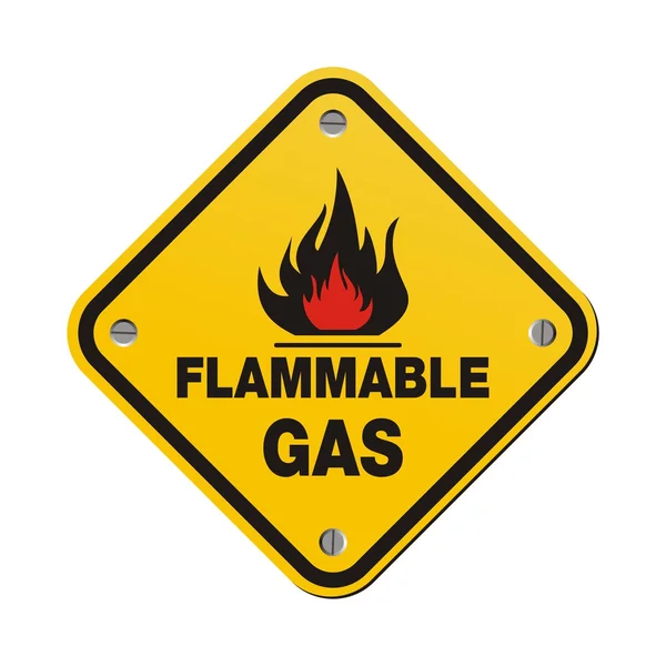 Panneau jaune - gaz inflammable — Image vectorielle