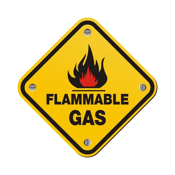 Yellow sign - flammable gas — Stock Vector