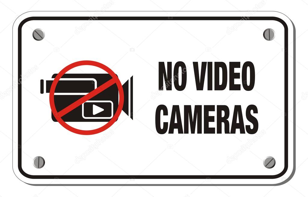 No video cameras rectangle sign