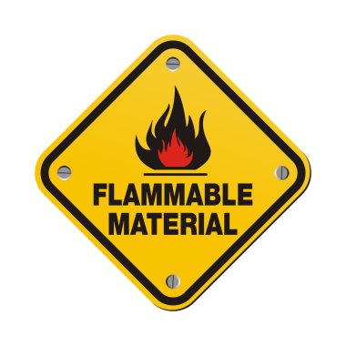 Yellow sign - flammable material clipart