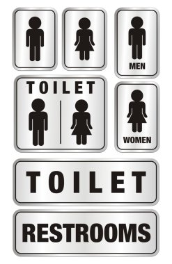 Set of toilet signs - aluminium signs clipart