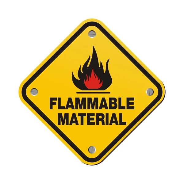 Panneau jaune - matériau inflammable — Image vectorielle