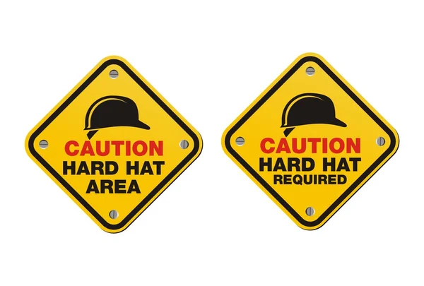 Hard hat signs - square signs — Stock Vector