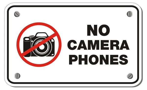 No camera phones rectangle sign — Stock Vector