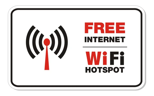 Internet gratuit wifi hotspot rectangle signe — Image vectorielle