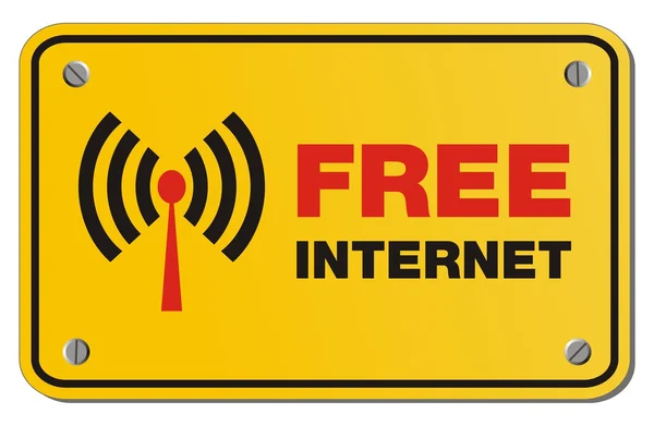 Ücretsiz internet sarı işareti - dikdörtgen işareti — Stok Vektör