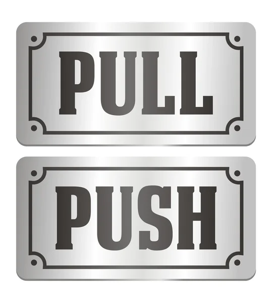 Pull och push - dörr skyltar — Stock vektor