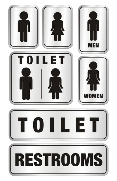 Set of toilet signs - aluminium signs — Stock Vector