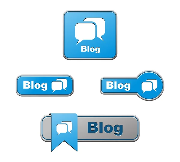 Μπλε blog κουμπιά — Διανυσματικό Αρχείο