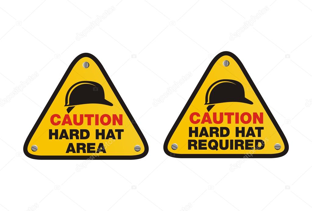 Hard hat sign - triangle signs