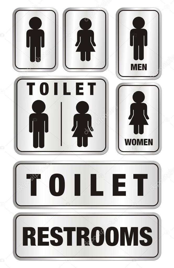 Set of toilet signs - aluminium signs