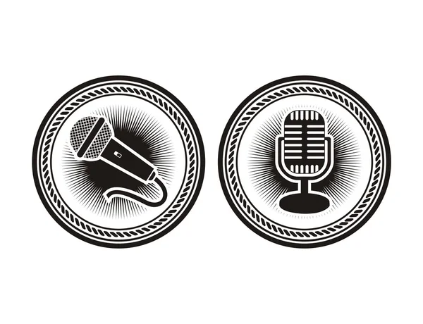 Badge microphone — Image vectorielle