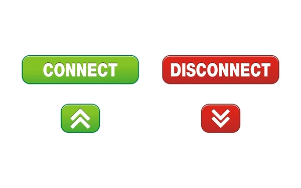Connect disconnect buttons — Stock Vector
