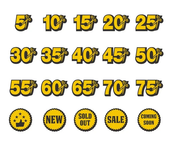 Desconto 5-75 por cento —  Vetores de Stock