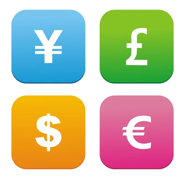 Currency icons - flat style icons — Stock Vector