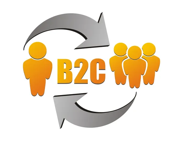 Business-to-klant, b2c illustratie — Stockvector