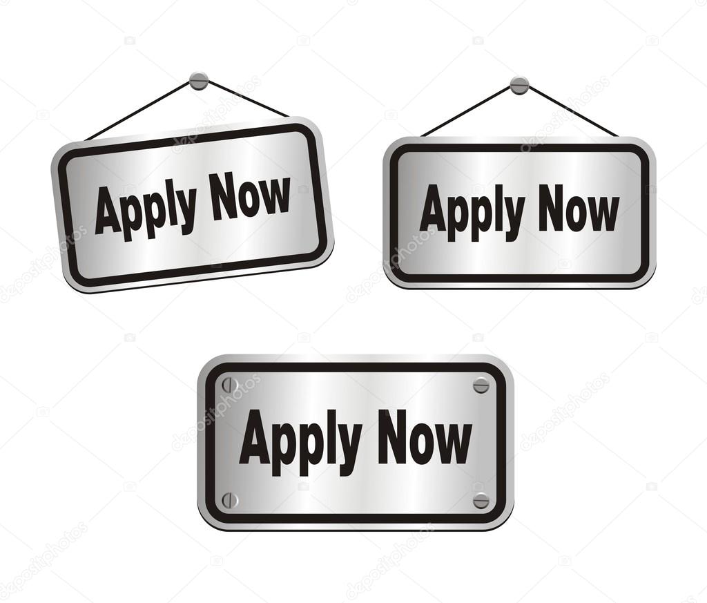 Apply now - silver signs