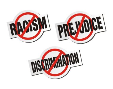 anti-racismo, preconceito anti, anti-sinal de etiqueta de discriminação