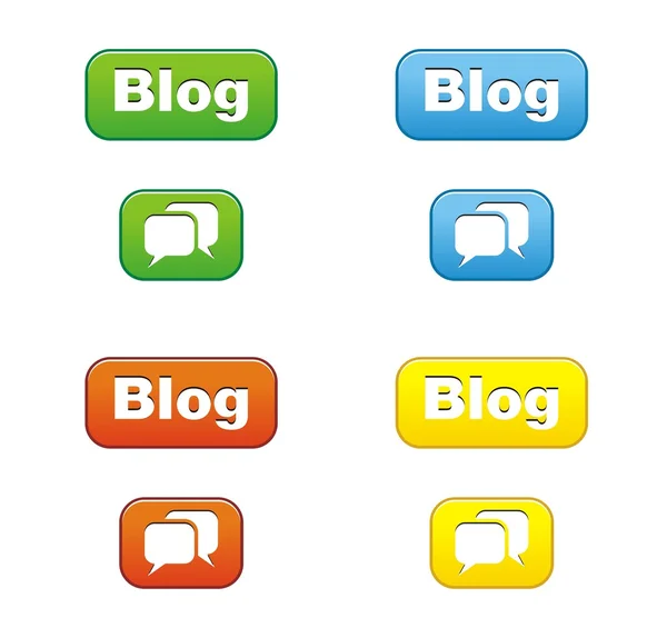 Kleurrijke blog knoppen — Stockvector