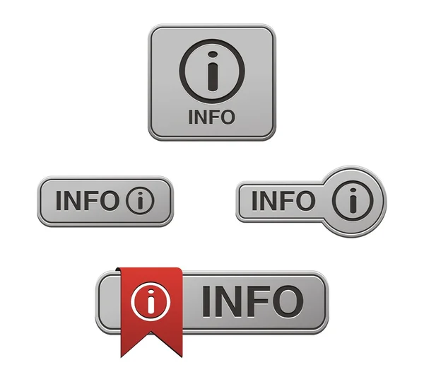 Ασημένια πληροφορίες κουμπιά — Διανυσματικό Αρχείο