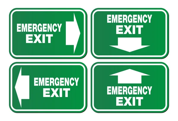 Emergency exit signs - green sign — Stock Vector