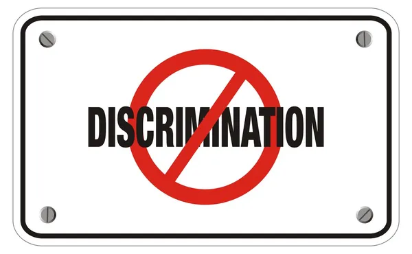 Anti discrimination sign - rectangle sign — Stock Vector