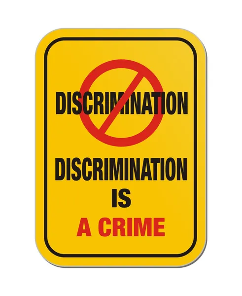 La discrimination est un crime signe jaune — Image vectorielle