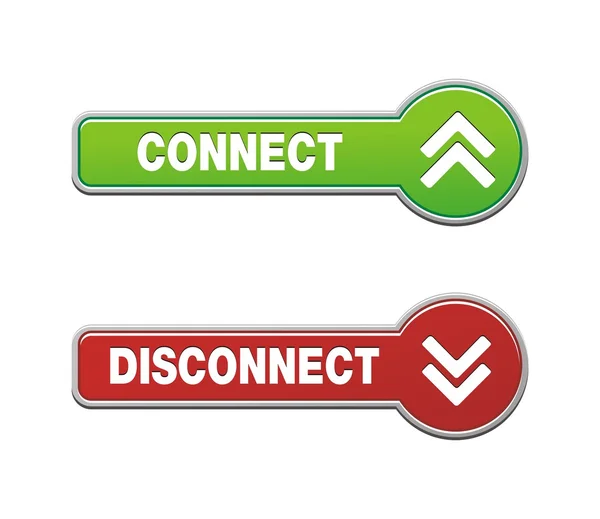 Disconnect connect button sets — Stock Vector