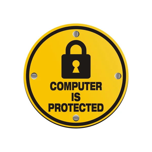 计算机被保护-圆形标志 — 图库矢量图片