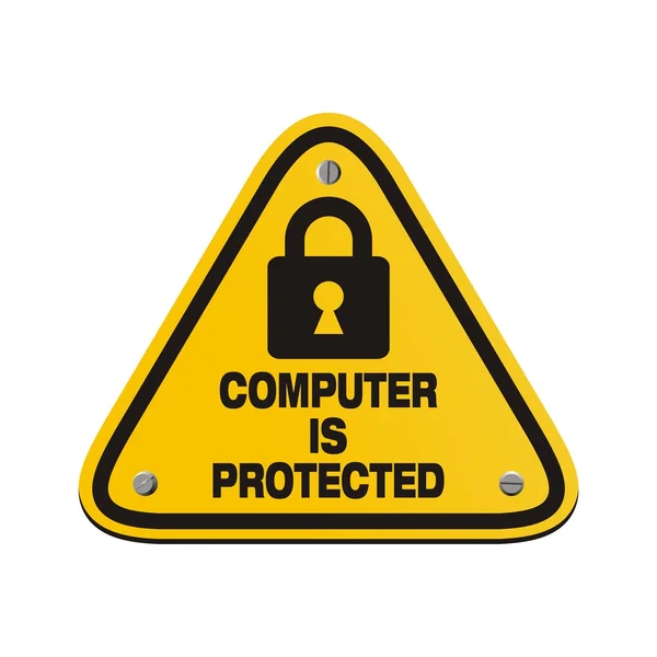 Computer is protected - triangle signs — Stock Vector