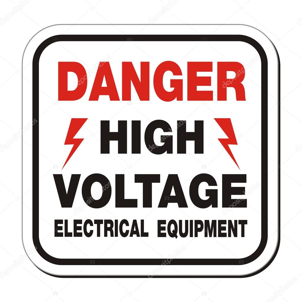Danger high voltage electrical equipment sign