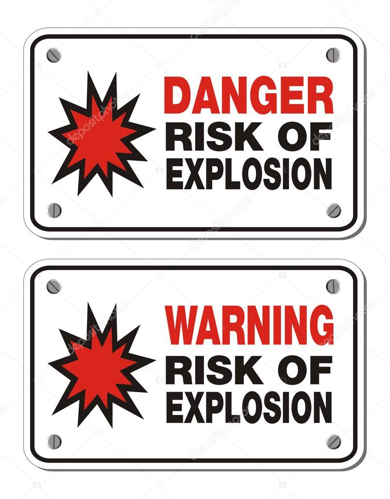 Risk of explosion - rectangle sign