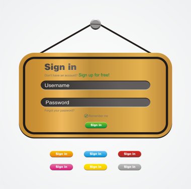 giriş formu - altın işaret stili