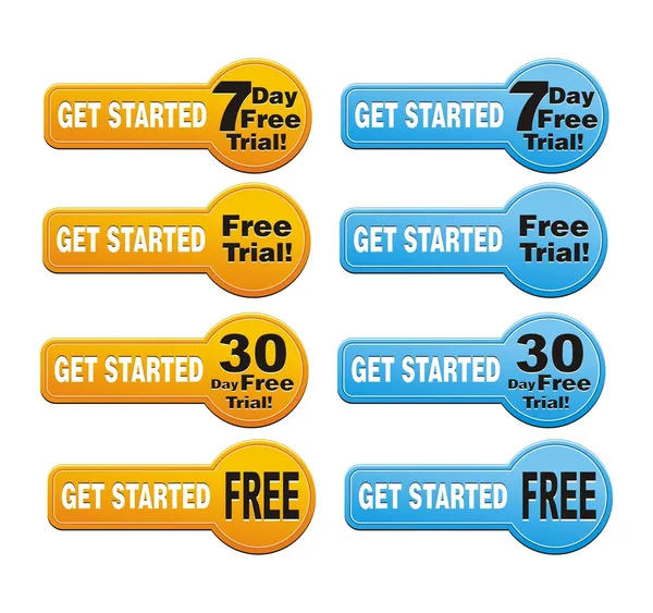 Get started - free trial button — Stock Vector