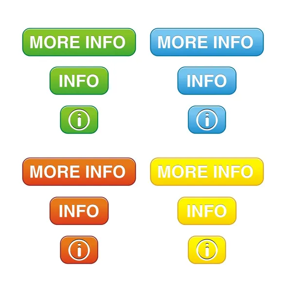 Colorido más conjuntos de botones de información — Archivo Imágenes Vectoriales